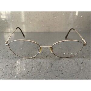 Elle Eyeglasses Frames ONLY Metal Full Rim Oval 50-18 silver